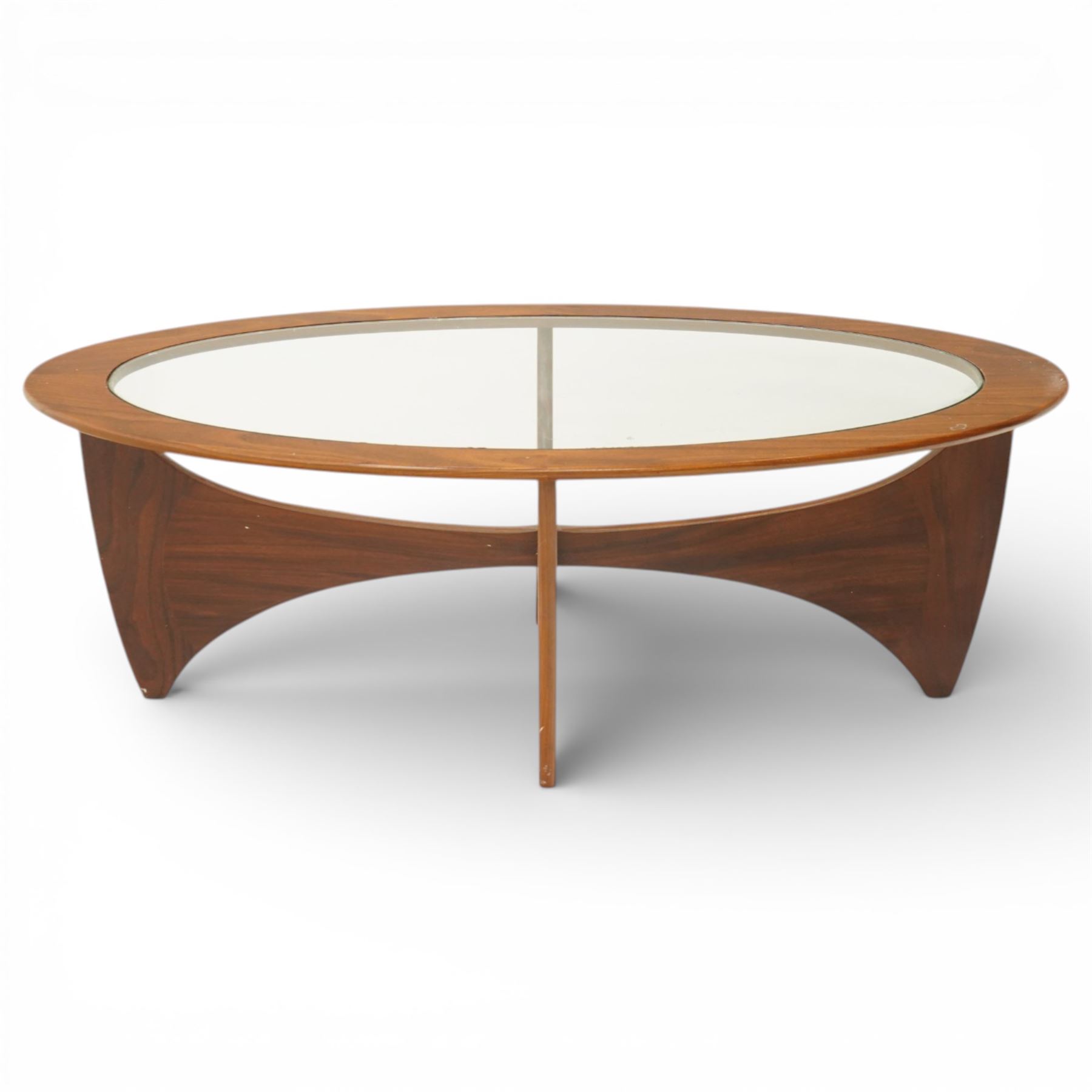Ib Kofod-Larsen (1921-2003) Astro for G-Plan - teak Astro coffee table, oval form with inset glass top
