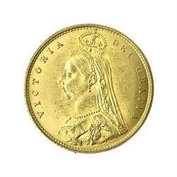 Queen Victoria 1887 gold half sovereign coin