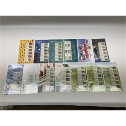 Queen Elizabeth II mint decimal stamps, face value of usable postage approximately 320 GBP, housed on stockcards