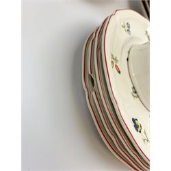 A Villeroy & Boch dinner wares decorated in the Petite Fleur pattern, comprising eight dinner plates, six salad plates, four side plates, eight bowls, two tureen and covers, one tea cup and saucer , coffee mug, open sucrier, and milk jug. 