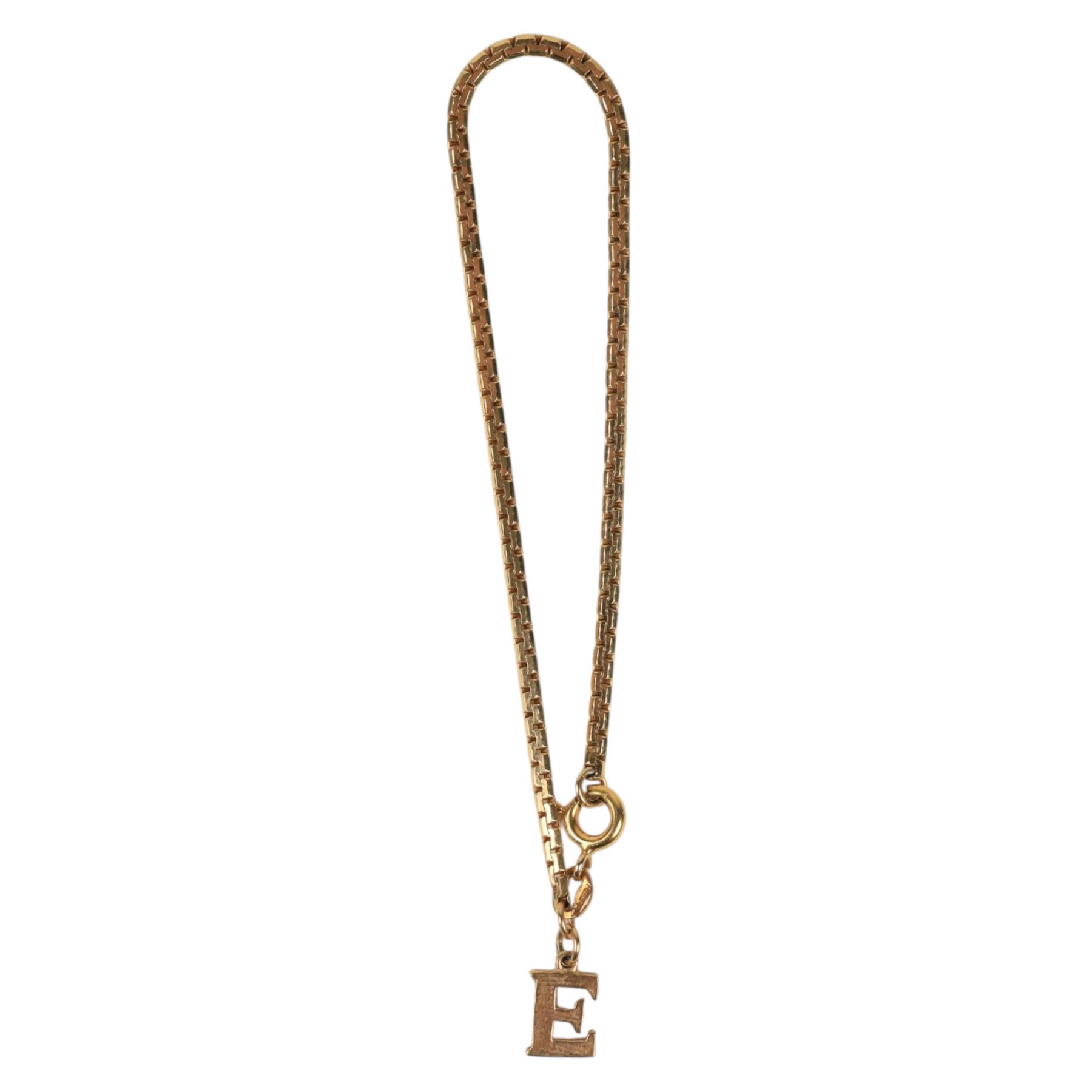 9ct jewellery including bangle, initial bracelet, chains and ring, all stamped or hallmarked 