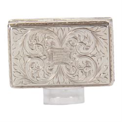 Victorian silver castle-top vinaigrette, of rectangular form, the hinged cover relief embossed with Windsor Castle, opening to reveal a foliate pierced grille, hallmarked Gervase Wheeler, Birmingham 1839, W4cm