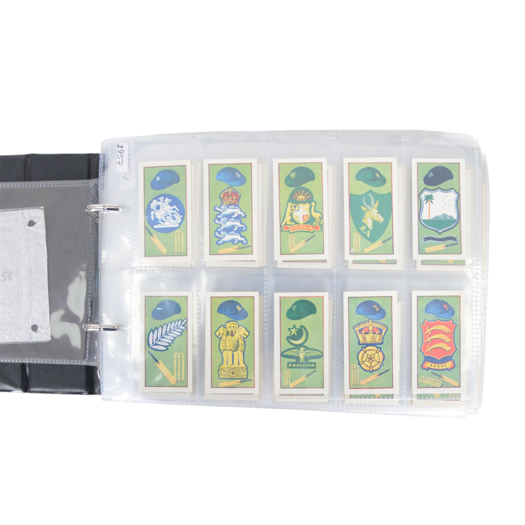 Collection of Edwardian and later Cricket related trading and cigarette cards, including complete set of fifty 1908 Will's Cigarettes Cards, fifteen 1922 The Boys Realm Famous Cricketers cards, part set of 1926 Players Cricketers Caricatures by RIP,  full set of sixteen 1958 Master Cricketing Series New Zealand, complete set of twenty five 1953 Mornflake Test Cricketers, etc, housed in three albums