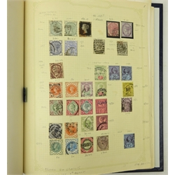  Collection of British stamps in 'The Grafton Stamp Album' including imperforate and perf penny reds, Queen Victoria stamps with some mint stamps seen, 1d black, 1/2d bantams and other British stamps to Queen Elizabeth II, high catalogue value  