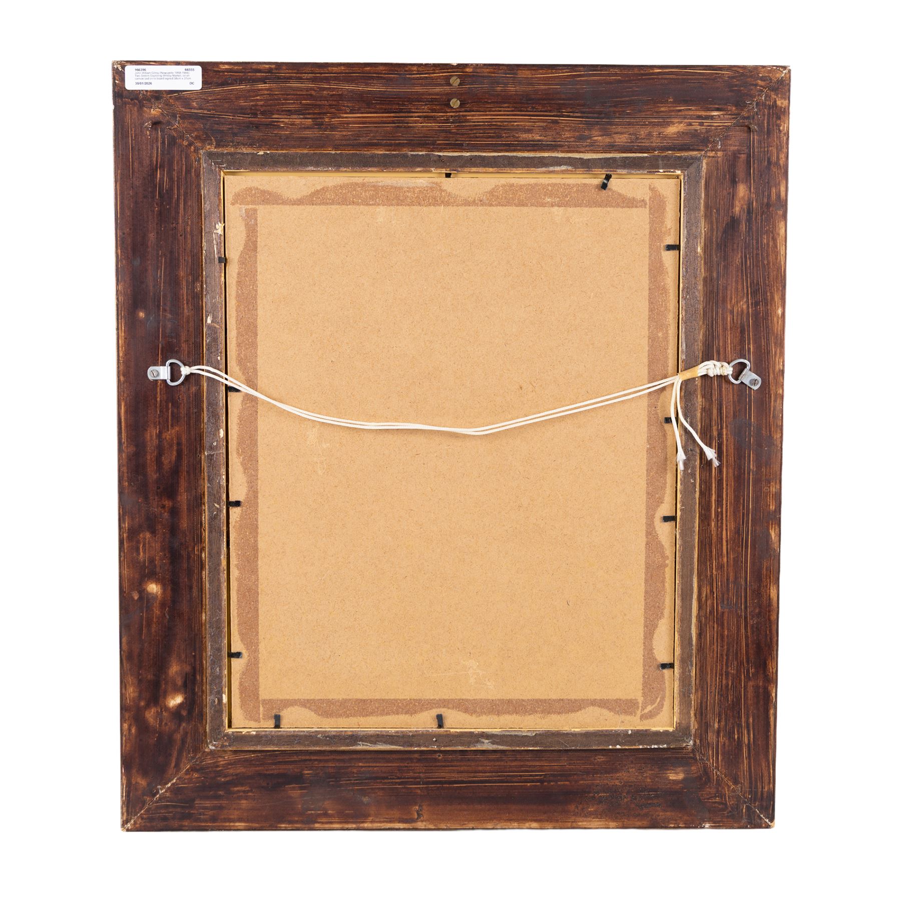 John William Gilroy (Newcastle 1868-1944): Two Sisters Exploring Whitby Market, oil on canvas laid on to board signed 38cm x 31cm