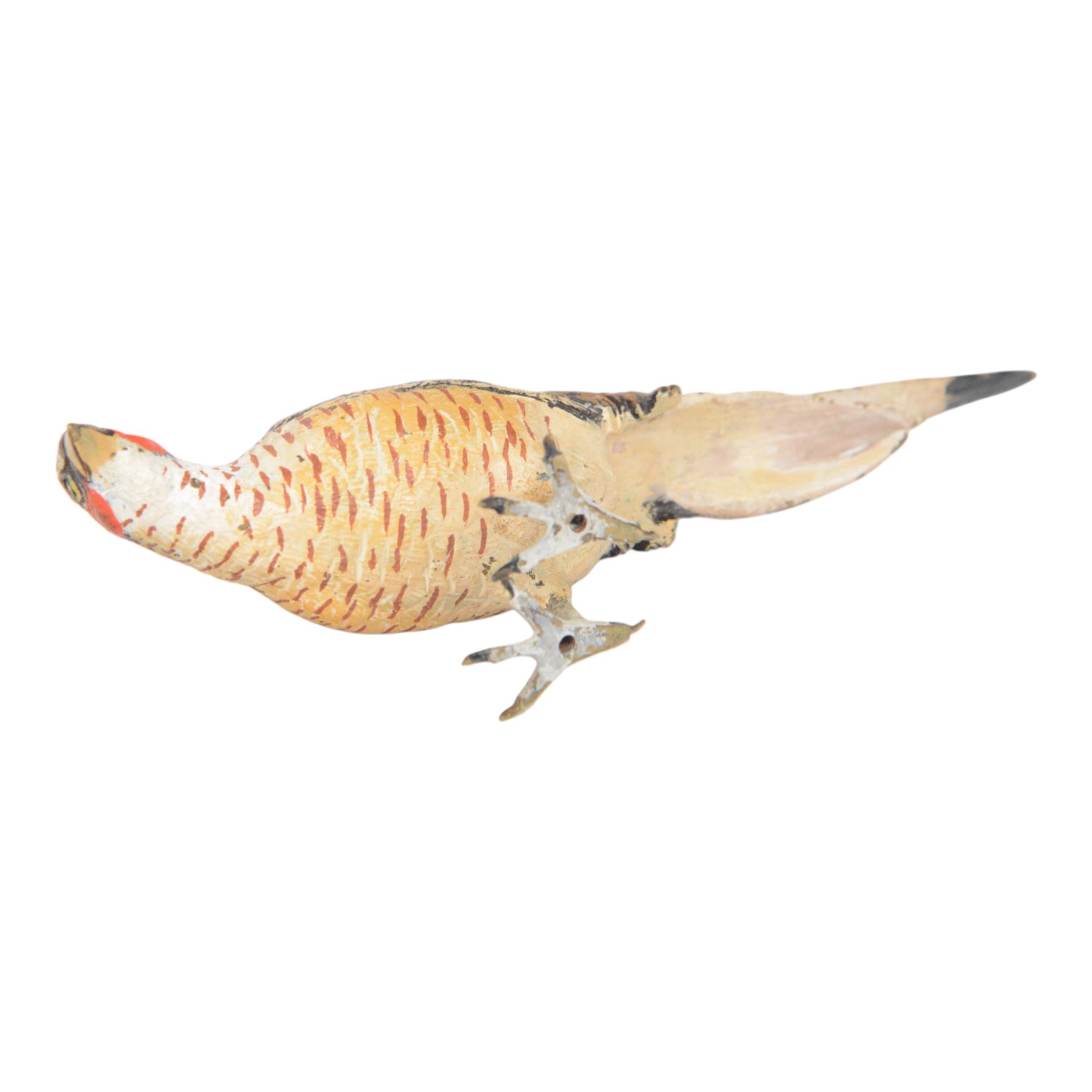 After Franz Bergman, 20th Century cold painted bronze figure of a pheasant, L15cm, H5cm