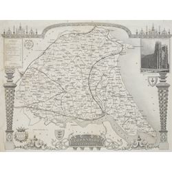 Richardson's Folding Map of South East and Central England pub. G W Bacon 1920; Thomas Moule (British 1785-1854): 'Yorkshire East Riding', 19th century engraved map 21cm x 28cm (2)