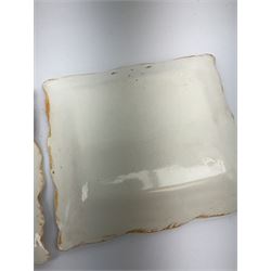 Two 19th century Sunderland orange lustre wall plaques, the first example inscribed Thou God Seest Me, the second example inscribed Prepare To Meet Thy God, H20cm L23cm.