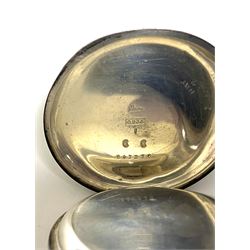 19th century Swiss silver open face keyless chronograph pocket watch by P. Orr & Sons, Madras, white enamel dial with Roman numerals, centre seconds and thirty minute recording dial, over constant seconds outer minute ring, case No. 647576, Swiss hallmarks