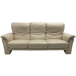 Himolla - three seat sofa upholstered in cream leather