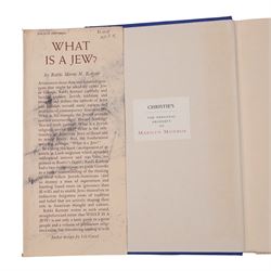 Marilyn Monroe - six religious books originally owned by Marilyn Monroe, purchased as part of lot 561 from 'The Personal Property of Marilyn Monroe' auction held at Christies, New York, October 1999, to include Kazantzakis, Nikos: The Saviors of God Spiritual Exercises, Doresse, Jean: The Secret Books of the Egyptian Gnostics, McCarthy, Mary: Memories of a Catholic Girlhood, Buber, Martin: The Tales of Rabbi Nachman, etc