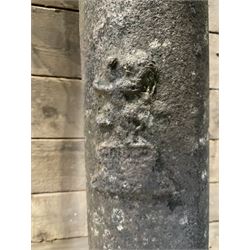 19th century cast iron water pump, lion crest with registration mark