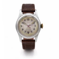 Solar Aqua gentleman's stainless steel manual wind wristwatch, Ref. 2784, silvered dial wi...