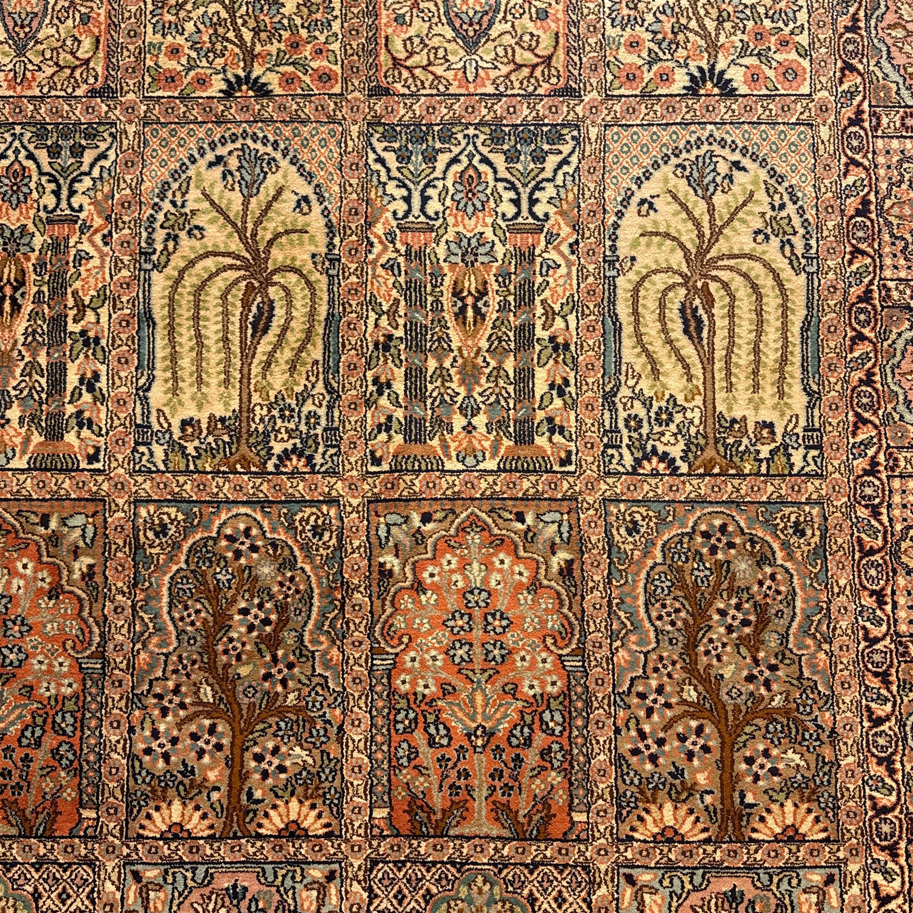 Persian Qom silk garden panel rug or 