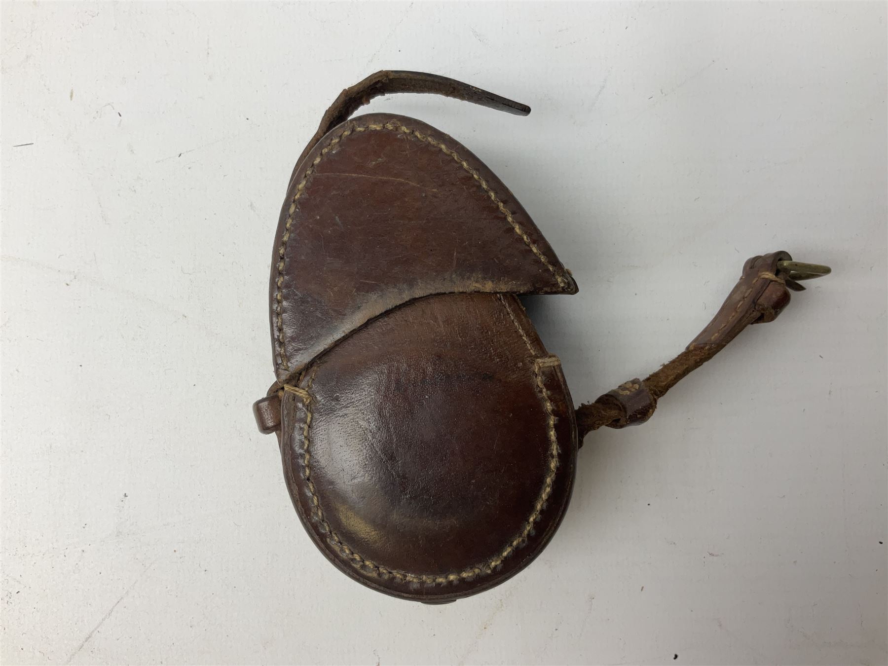 Miscellaneous items including two native ceremonial maces; steel spear head; pair of chrome plated spurs by Geo. Parker & Sons; WW1 French & Son marching compass leather case; scissor action bullet mould etc