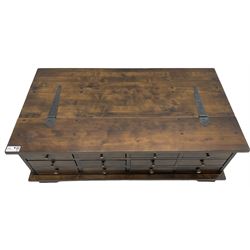 Laura Ashley - contemporary 'Garret' coffee table chest, rectangular top, fitted with twelve drawers