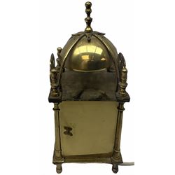 Small brass Smiths type lantern clock, H18cm