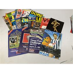 Quantity of football and rugby leave programs, to include Hull City 1949, Hull KR 1980's, Darlington FC 1960's, Liverpool 1960's, etc. 