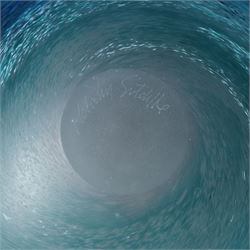 Malcolm Sutcliffe (British 1954-): Studio glass cameo bowl, the body mottled and speckled with shades of blue decorated with dolphins, etched signature, D18cm and matching paperweight (2)