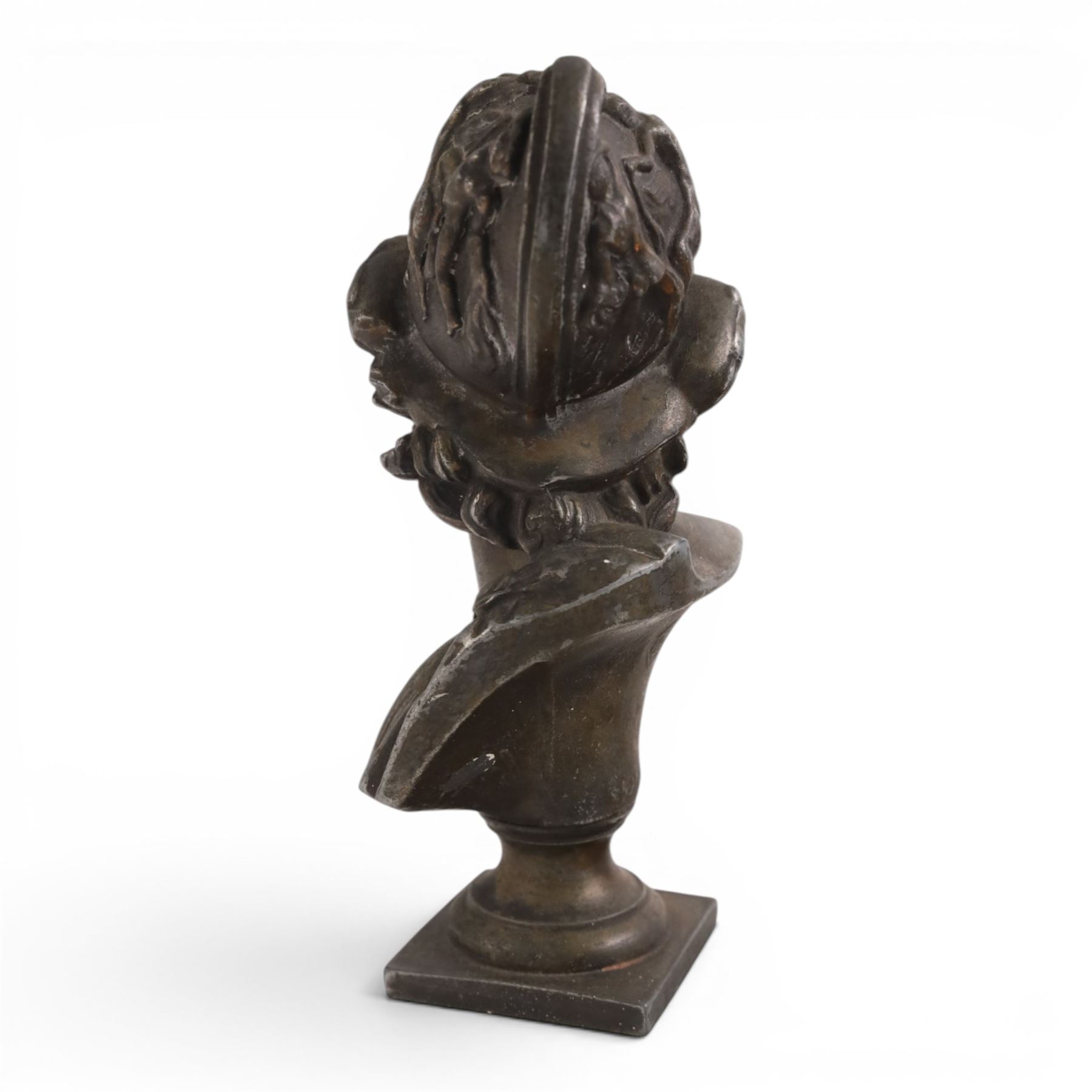 19th Century spelter bust of Menelaus, H21cm