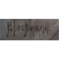 Wilhelm Christiaan Constant Bleckmann (Dutch 1853-1942): Girl Reading a Book, watercolour signed 18cm x 16cm