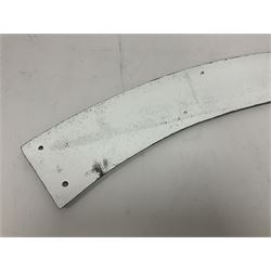 Cast iron Flying Scotsman arched railway sign, L89cm