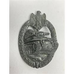 Two WW2 German Panzer Assault/Tank Battle badges - both with traces of silvering; one marked R.K. (Richard Karneth), the other marked A.S. (Adolf Scholze) (2)