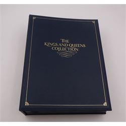 Franklin Mint, The Kings and Queens Collection, forty-three 24ct gold plated silver medallions, each engraved RSBS First Edition Silver Jubilee 1977 and hallmarked Franklin Mint, London 1978, contained within blue presentation folder