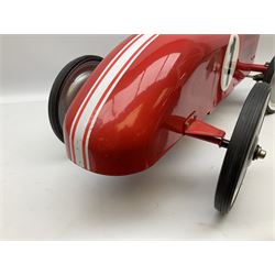 Child's red tin car in the form of a racing car, L72cm H37cm