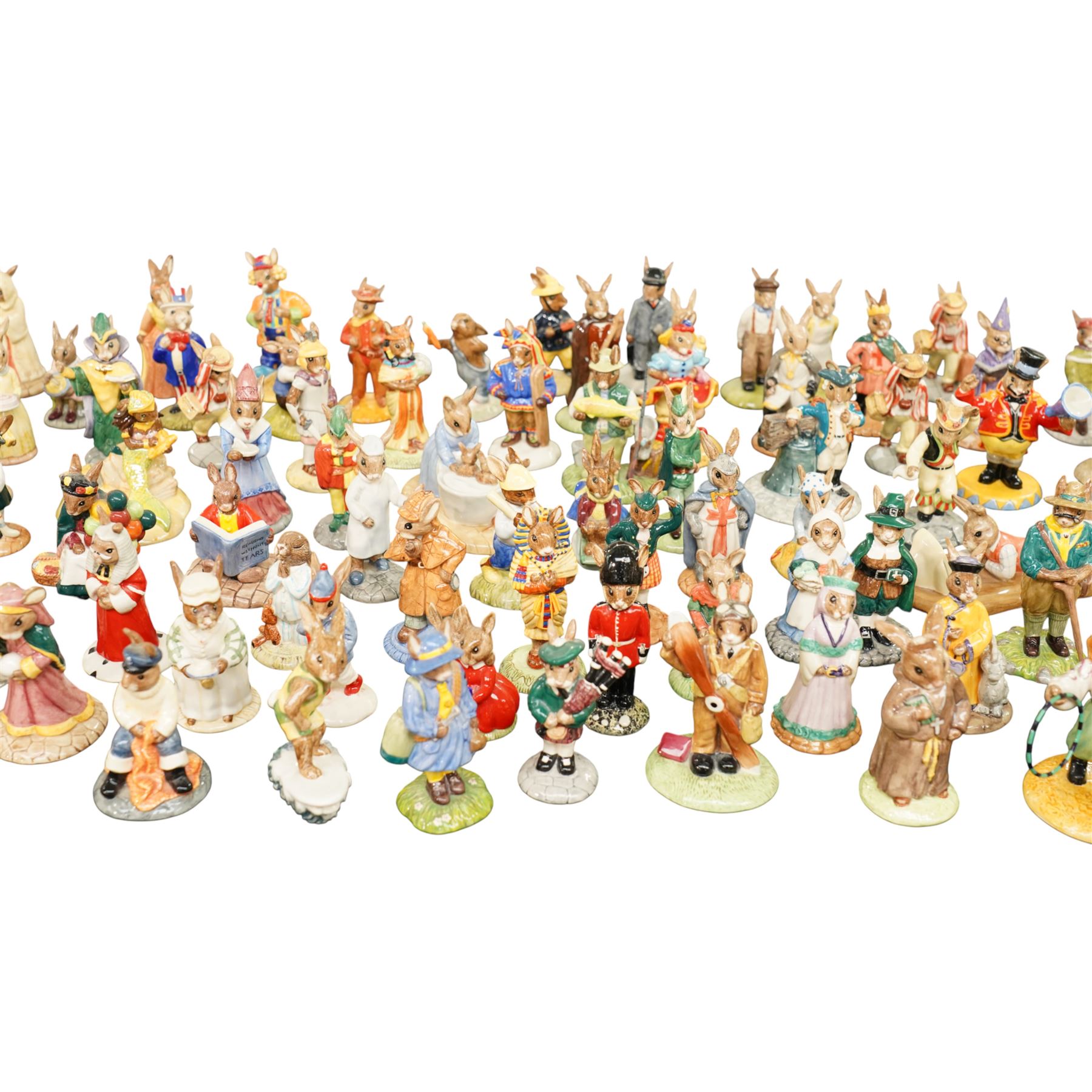 Large and extensive collection of Royal Doulton Bunnykins figures, the majority with certificates, approximately 140 overall, and a similarly large collection of boxes 
