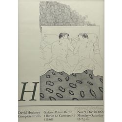 David Hockney (British 1937-): Exhibition Poster 'Galerie Mikro Berlin - David Hockney Complete Prints', pub. 1968 signed in pencil 84cm x 60cm