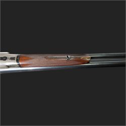 E Freeman, 12 bore double trigger sidelock, side by side shotgun, 71cm (28