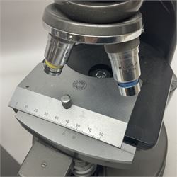 Four microscopes, comprising C Baker London Vickers, Back Diamax no 40956, Opax ABF no 232733 and one other 