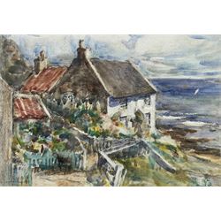 Rowland Henry Hill (Staithes Group 1873-1952): Lady Palmer's Cottage - Runswick Bay, watercolour signed and dated 1935, 18cm x 26cm