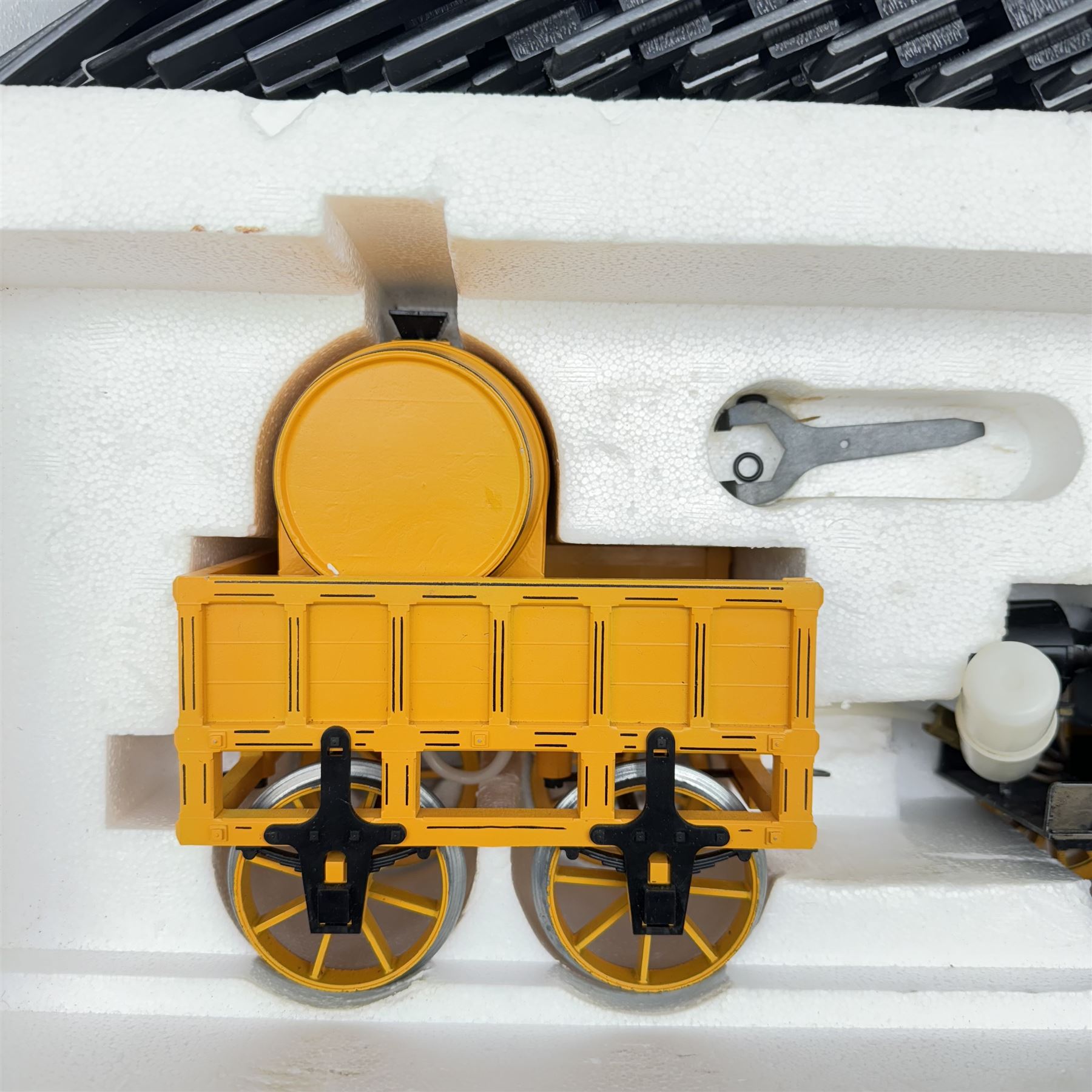 Hornby 3.5 inch (G100) gauge 'Stephensons Rocket' Real Steam Train Set,  boxed with instructions