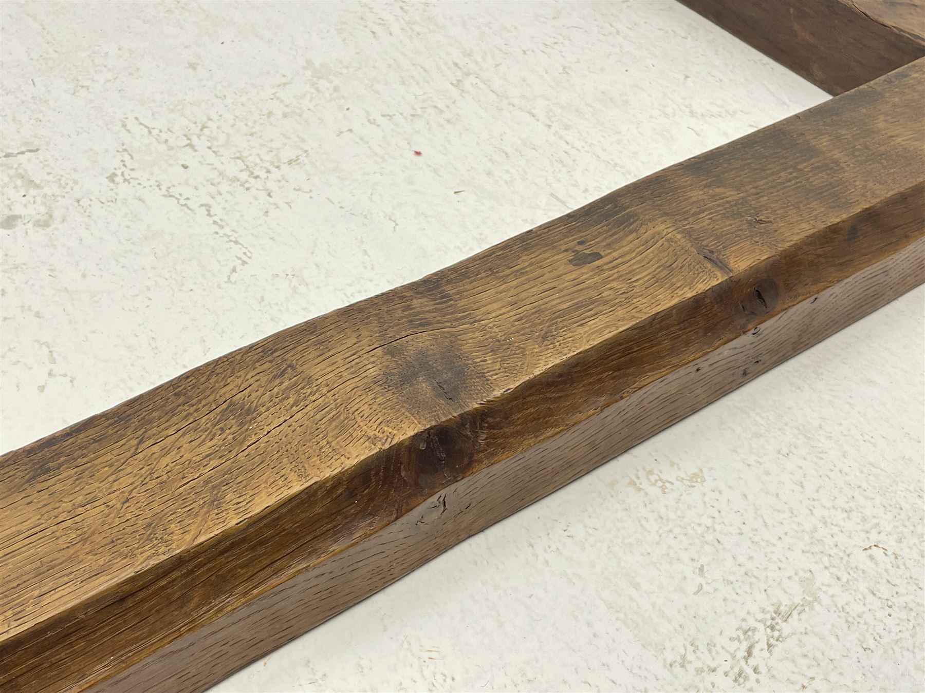 'Mouseman' 1930s/40s tooled oak fire fender, carved with mouse signature, by Robert Thompson of Kilburn