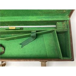 Leather fitted shotgun case L81cm, and a canvas fitted shotgun case with Hooton & Jones label, L83cm (2)