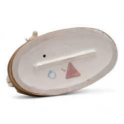 Royal Dux porcelain figure of shepherdess and sheep, impressed no. 2983 and pink triangle, H24cm 