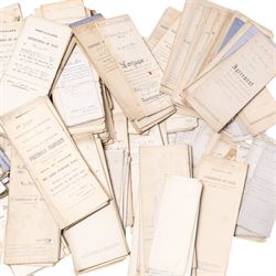 York and Yorkshire legal ephemera - large box of late 19th/early 20th century conveyancing documents, agreements, mortgages, conditions of sale and solicitor’s papers relating to York and surrounding area properties, including Acomb New Estate, Bishopthorpe, Huntington Road, Victoria Avenue, Swinerton Avenue and other addresses, many with York solicitor/printer details