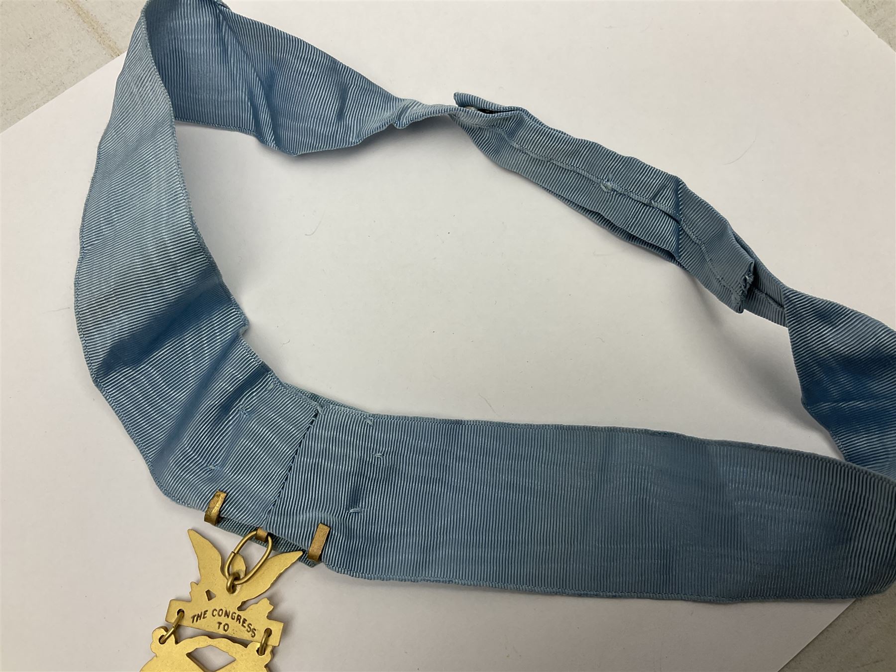 United States of America, Congressional Medal of Honor, gilt metal and enamel, unnamed, reverse of suspension engraved ‘The Congress to’, the neck cravat with pop stud attachments, boxed with felt bag