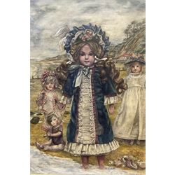 Elizabeth Sorrell (British 1916-1991): 'A Day at the Seaside', watercolour signed and dated 1981, titled verso 53cm x 35cm 