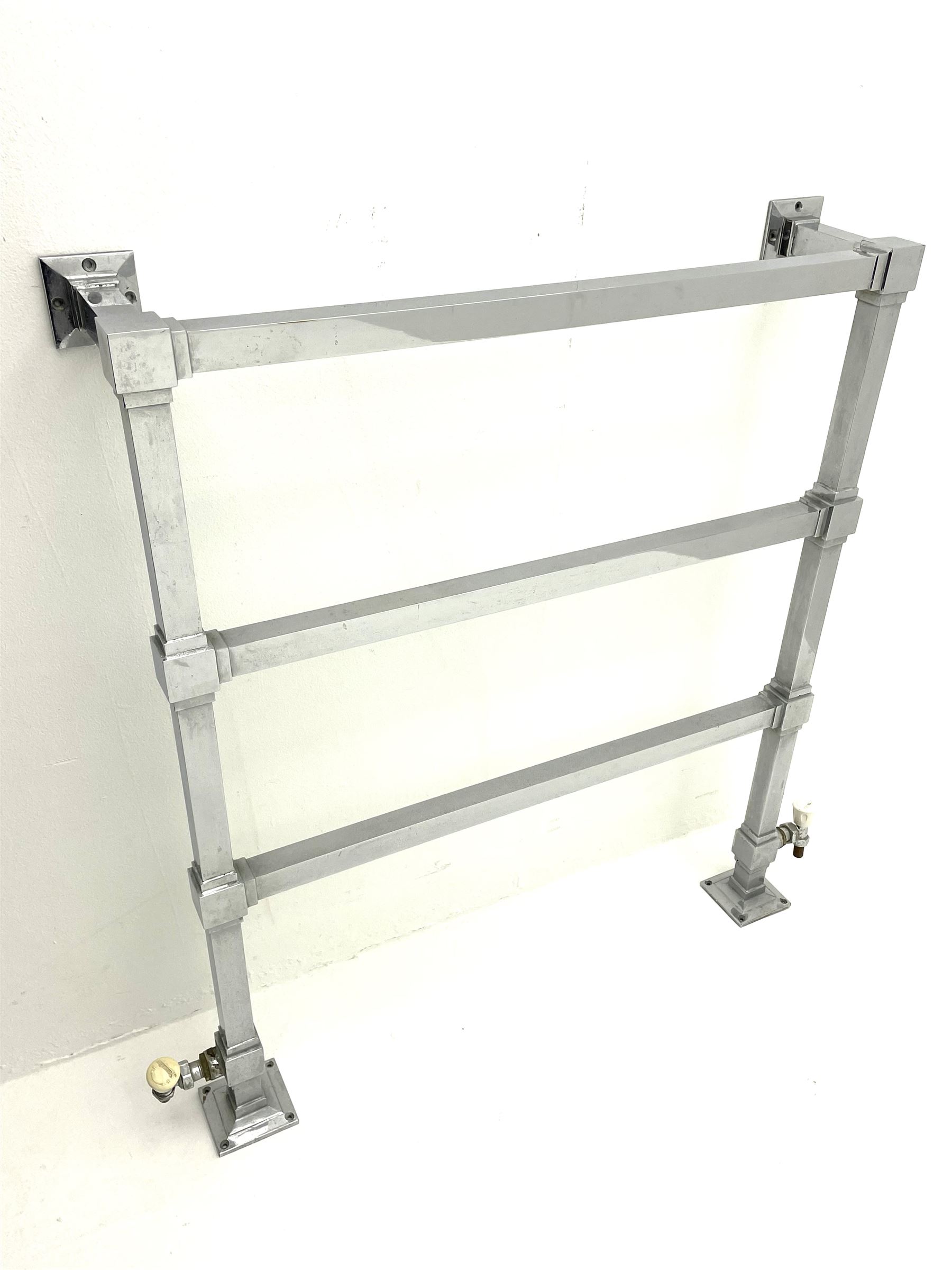 Art Deco style chrome towel rail