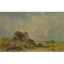  Riding Along a Country Path, watercolour signed by William Ashton (British 1853-1927), 35cm x 24cm, Near Lewes and Tatton Somerset, two 19th century watercolours signed J Witton 28cm x 43cm (3)   