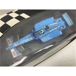 Three Minichamps 1:18 scale die-cast racing cars - B.A.R. Honda 006 J. Button; limited edition Benetton Renault Sport Showcar 2001 J. Button; and limited edition Benetton Renault Sport Showcar 2001 G. Fisichella; all boxed (3)