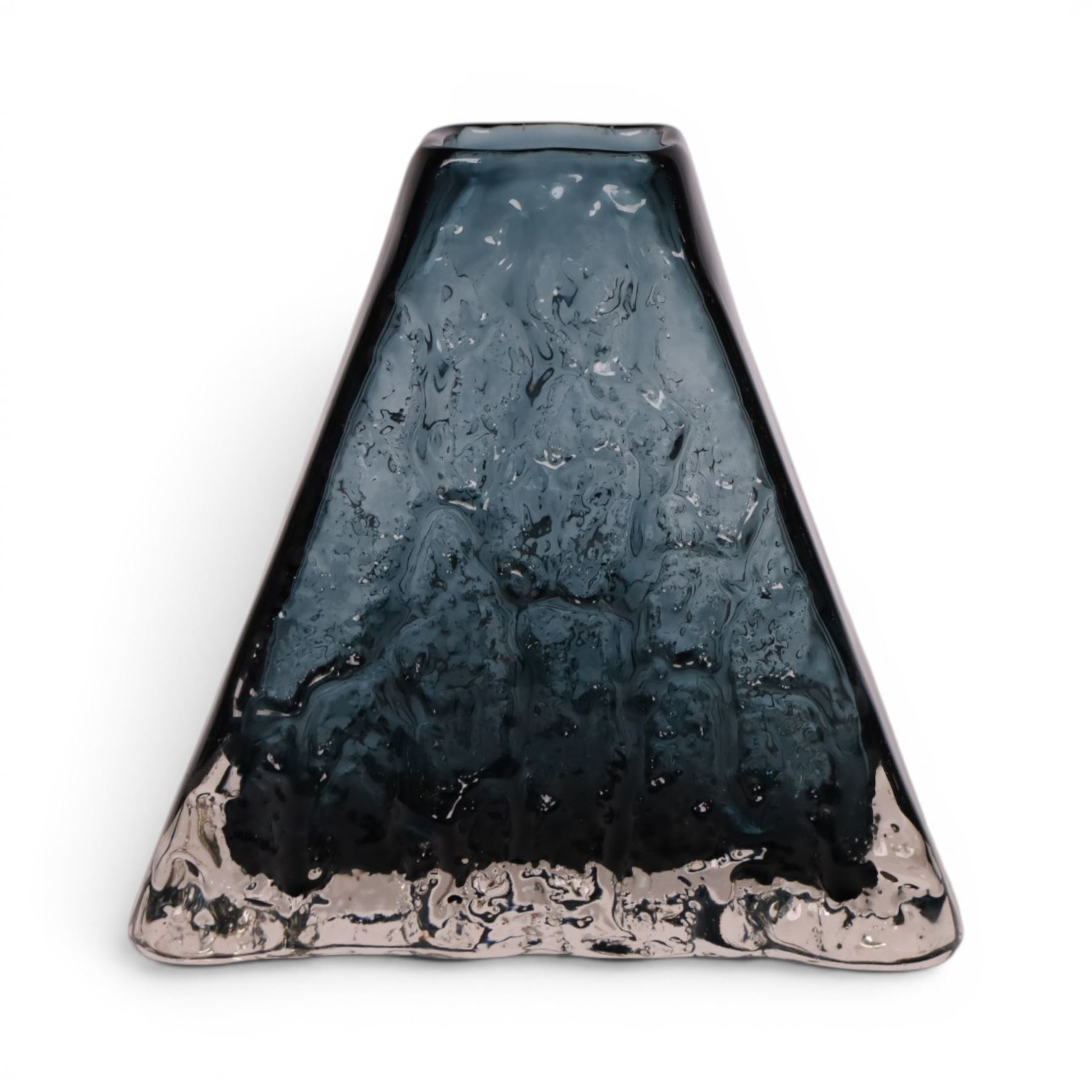 Geoffrey Baxter (British, 1922-1995) for Whitefriars, indigo pyramid vase, circa 1970, H17.5cm 