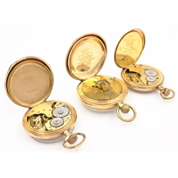  Gold-plated pocket watch by Waltham, gold-plated pocket watch by H. Lee & Sons Hull and one other (3)  