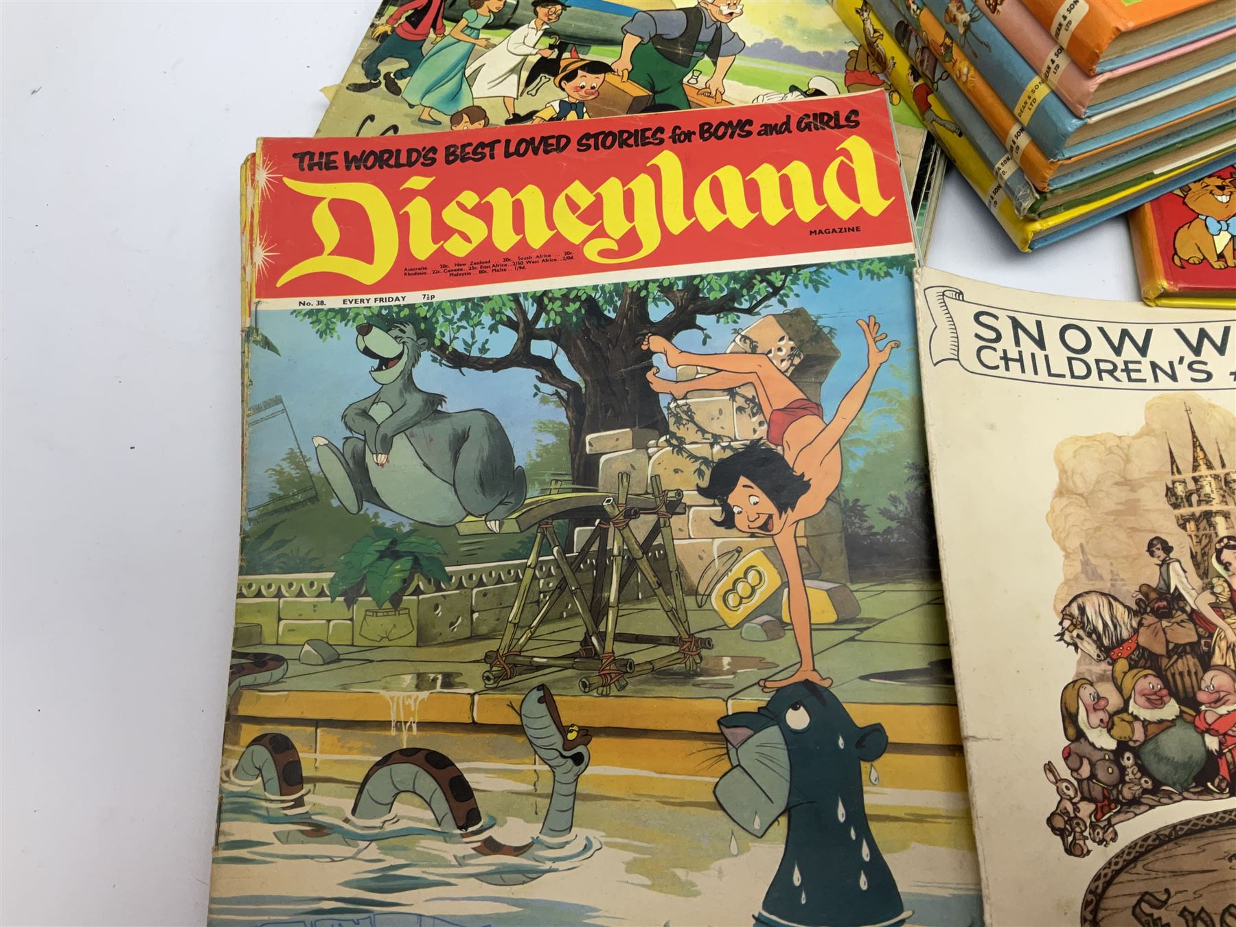 Over fifty Disneyland Magazines early, 1970s; Disney sheet music; twenty-eight Ladybird books; six Enid Blyton books; and other children's books