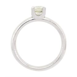18ct white gold single stone round brilliant cut diamond ring, stamped 750, diamond 0.70 carat, with International Gemological Laboratories report