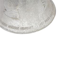 R.A.F. benevolent fund victory bell, cast in metal from German aircraft shot down over Britain 1939-1945, decorated in relief with allied leader, H19cm 
