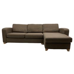 Lydia Deluxe - right-hand corner sofa bed, upholstered in mocha fabric